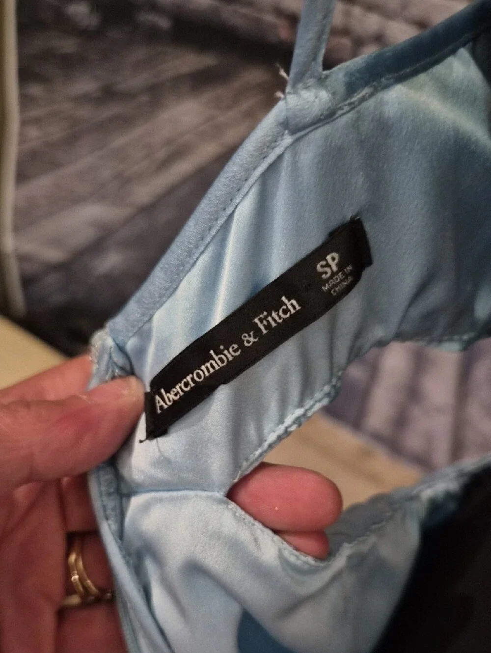 Abercrombie & Fitch Light Blue Pleated V-Neck Maxi Dress
